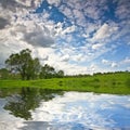 Nature water lake sky landscape tranquil Royalty Free Stock Photo