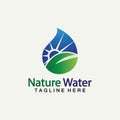 Nature Water logo vector icon illustration design  template.Ecology logo.Water Drop Leaf Logo.Water Drop Design Template vector Royalty Free Stock Photo
