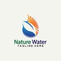 Nature Water logo vector icon illustration design  template.Ecology logo.Water Drop Leaf Logo.Water Drop Design Template vector Royalty Free Stock Photo