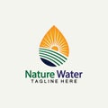 Nature Water logo vector icon illustration design  template.Ecology logo.Water Drop Leaf Logo.Water Drop Design Template vector Royalty Free Stock Photo