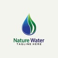 Nature Water logo vector icon illustration design  template.Ecology logo.Water Drop Leaf Logo.Water Drop Design Template vector Royalty Free Stock Photo