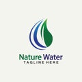 Nature Water logo vector icon illustration design  template.Ecology logo.Water Drop Leaf Logo.Water Drop Design Template vector Royalty Free Stock Photo