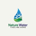 Nature Water logo vector icon illustration design  template.Ecology logo.Water Drop Leaf Logo.Water Drop Design Template vector Royalty Free Stock Photo