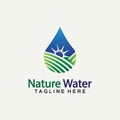 Nature Water logo vector icon illustration design  template.Ecology logo.Water Drop Leaf Logo.Water Drop Design Template vector Royalty Free Stock Photo