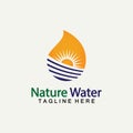 Nature Water logo vector icon illustration design  template.Ecology logo.Water Drop Leaf Logo.Water Drop Design Template vector Royalty Free Stock Photo