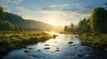 nature water morning sunrise landscape