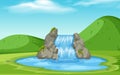 A nature waterfall landscape Royalty Free Stock Photo