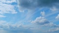 Nature weather blue sky. Beautiful cloud blue sky with clouds. Meteorology topic. Time lapse.