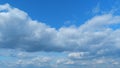 Nature weather blue sky. Beautiful cloud blue sky with clouds. Meteorology topic. Time lapse.