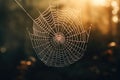 Nature web net wet drop water spider closeup morning macro dew