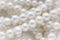 Nature white string of pearls in soft focus, with highlights Royalty Free Stock Photo