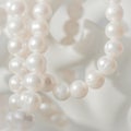 Nature white string of pearls in soft focus. Holidays background Royalty Free Stock Photo