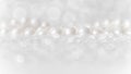 Nature white string of pearls on a sparkling background in soft focus, with highlights Royalty Free Stock Photo