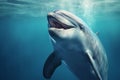 Happy dolphin jumping out of water Royalty Free Stock Photo