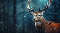 Nature winter forest landscape deer white animals snow wild christmas