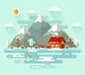 nature winter landscape illustration