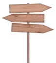 Nature wood arrows sign - triple signpost