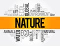 Nature word cloud collage, ecology concept background Royalty Free Stock Photo