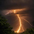 Nature& x27;s fury: lightning strikes earth