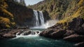 Nature's Majesty: Awe-Inspiring Waterfall in Sharp Detail Royalty Free Stock Photo