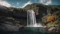 Nature's Majesty: Awe-Inspiring Waterfall in Sharp Detail Royalty Free Stock Photo