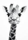 Isolated safari nature wildlife wild white head giraffe long mammal portrait animal africa Royalty Free Stock Photo