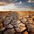 Natures alarm Cracked, dried soil in desert speaks of climate changes severity