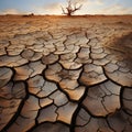 Natures alarm Cracked, dried soil in desert speaks of climate changes severity