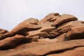 Natures art. Granite rock formations in Brittany Royalty Free Stock Photo