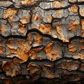 Natures artistry Close up captures diverse bark patterns in dense forest