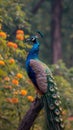 Natures beauty a peacock displays its grandeur on a tree