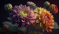 natures bouquet showcases floral beauty in close up ,generative AI