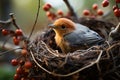 Natures nursery a birds nest gently cradled in a tree