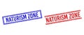 Distress Textured NATURISM ZONE Stamps with Double Lines Royalty Free Stock Photo