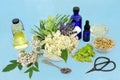 Naturopathic Herbal Medicine with Flowers and Herbs