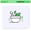 Naturopathic medicine line icon. Editable Royalty Free Stock Photo