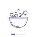 Naturopathic Medicine Vector Line Icon Royalty Free Stock Photo