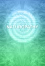 Naturopathy theme wall art blue green word cloud