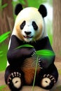 Naughty animal of endangered nature, cute panda Royalty Free Stock Photo