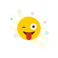 Naughty emoji icon design vector