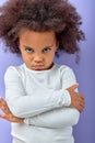 Naughty kid. Disobedience problem. Discipline punishment. Portrait of angry child Royalty Free Stock Photo