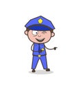 Naughty Young Cop Winking-Eye and Pointing Finger