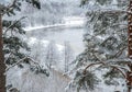 view from mound in winter Royalty Free Stock Photo