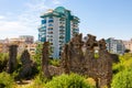 Naula Ancient City ruins among modern buildings of Mahmutlar Royalty Free Stock Photo