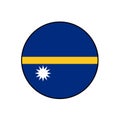 Flag of Republic of Nauru Vector Circle Ã¢â¬â¹Icon Button for Oceania Concepts.
