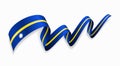 Nauru flag wavy abstract background. Vector illustration.