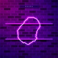 Nauru map glowing purple neon lamp sign