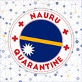 Nauru under quarantine sign.