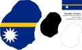 Nauru vector map, flag, borders, mask , capital, area