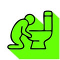 Nausea line icon, vector pictogram of vomiting person